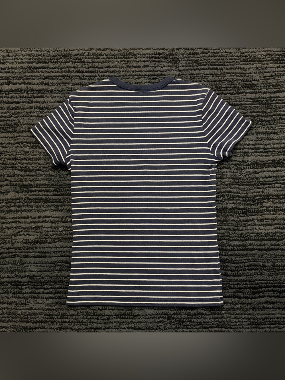 Uniqlo Stripe Knit Crewneck Short Sleeve Top - Picture 2 of 4